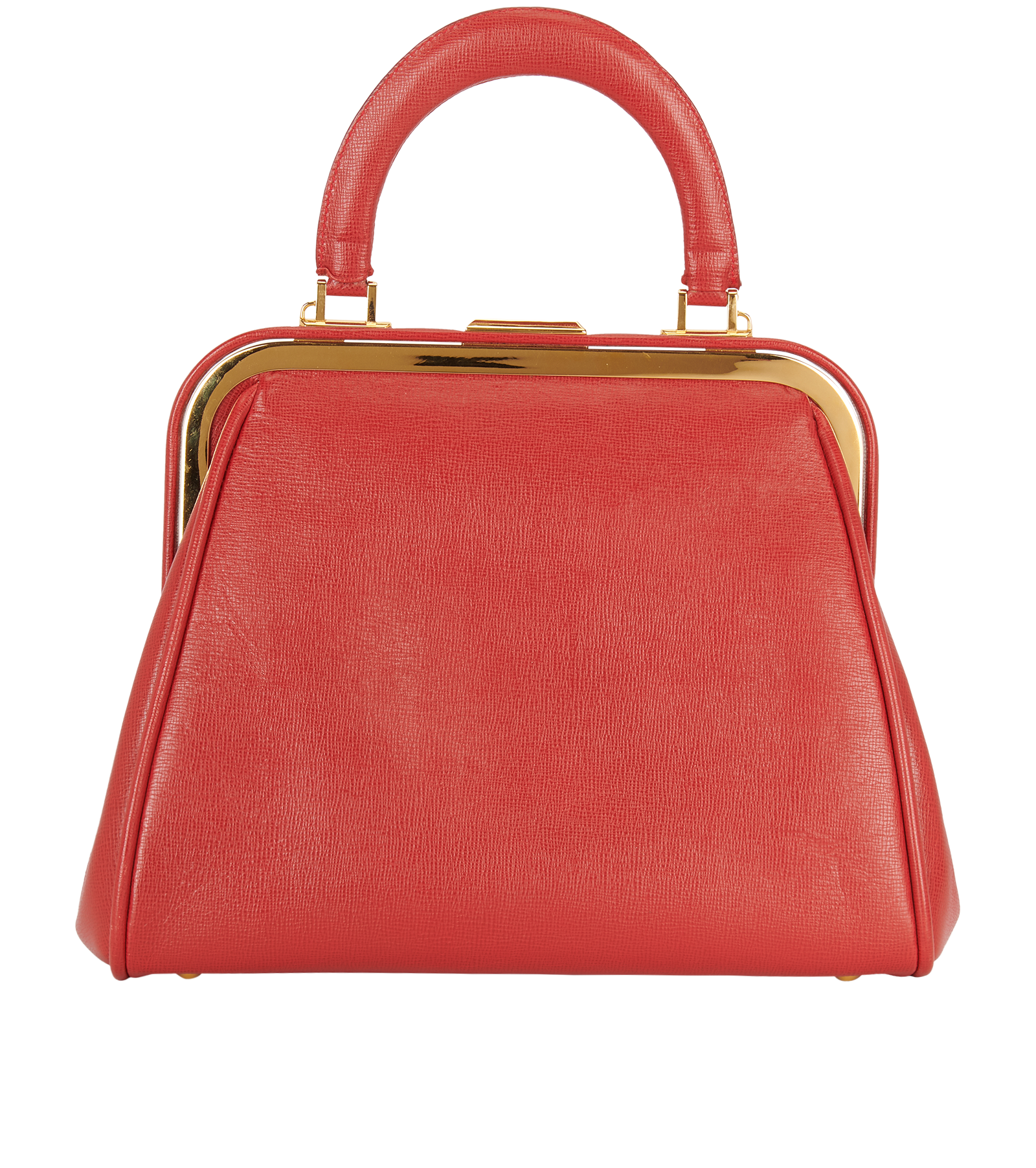 Vintage Kisslock Top Handle Bag, &pound;450, Handbags, Red, Leather, Back view